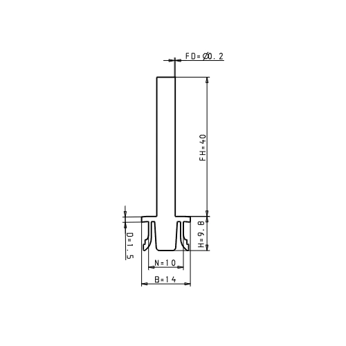 Leistenbürste ESD 40 mm System B Nut 10