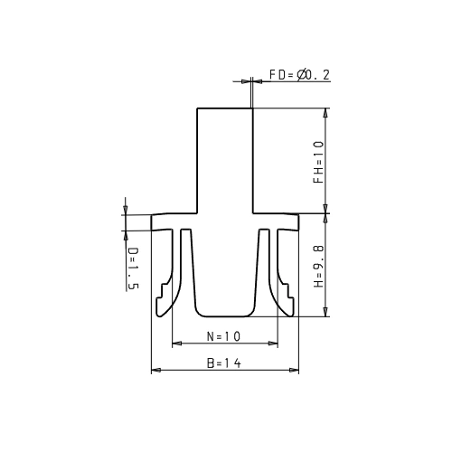 Leistenbürste ESD 10 mm System B Nut 10