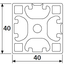 Alu-Profil I-Typ X 8 40x40 4N leicht natur -Stab-