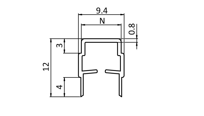 Abdeck- und Einfassprofil System I Nut 8 ESD schwarz