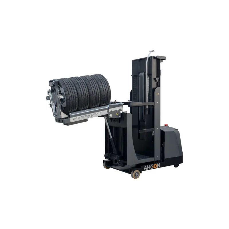 Wheel Trolley Tower Lift 2.1L+ mit aufgenommenem Stapel aus vier Kompletträdern