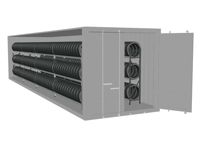 F1 Reifenregal-Set für 20-Fuß-Container, 144 Räder