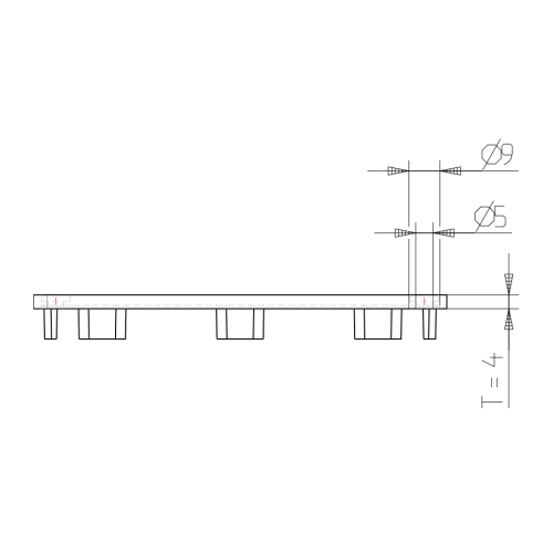 Kabelkanal-Abdeckkappen 120 x 120 4 Bohrungen