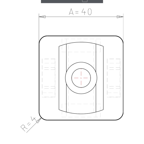 Set Adapterplatte für Rohrverbinder D28 40x40mm