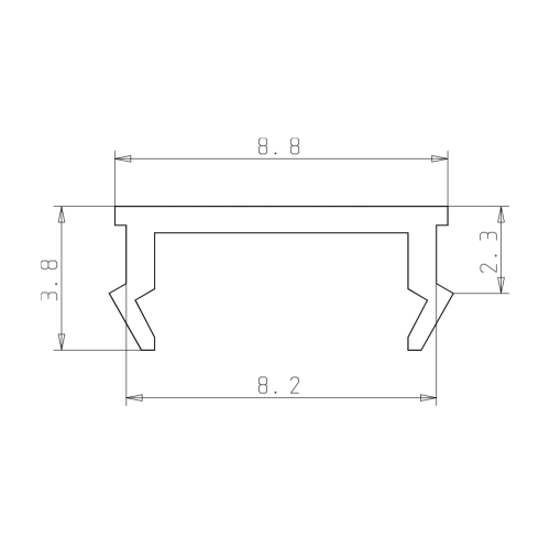 Abdeckprofil System B Nut 8 ≈ RAL 7035 lichtgrau