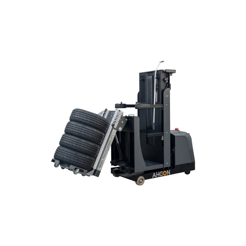 Wheel Trolley Tower Lift 2.0 mit nach vorn geneigtem, beladenem Transportwagen
