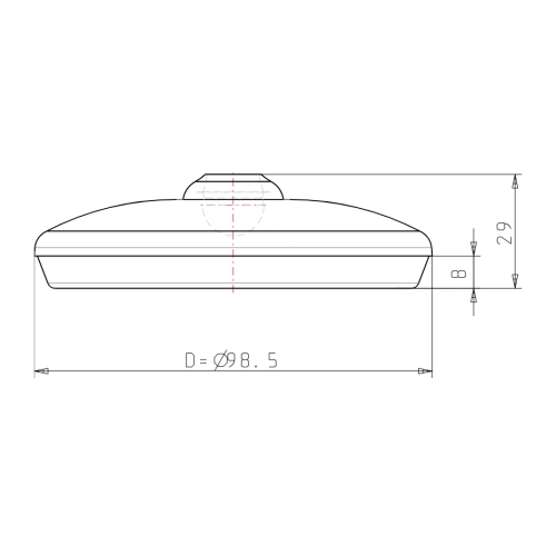 Edelstahl-Teller 100 für Integralstellfuß Kugel 15 mit Anti-Slip-Platte