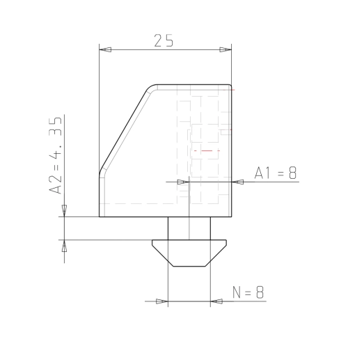 Uniblock 25 System I Nut 8 M4 8 mm
