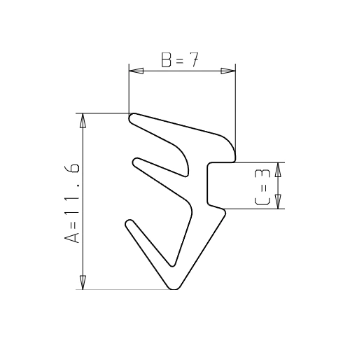Scheibendichtung System B Nut 8