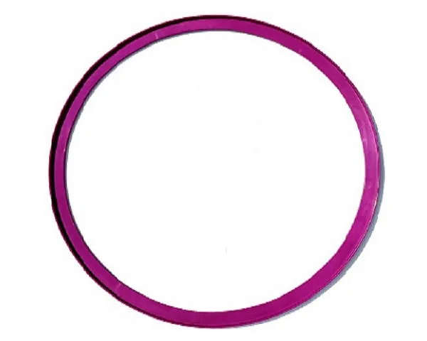 Drei Ansichten eines violetten Felgenstapelrings für 23-Zoll-PKW-Felgen