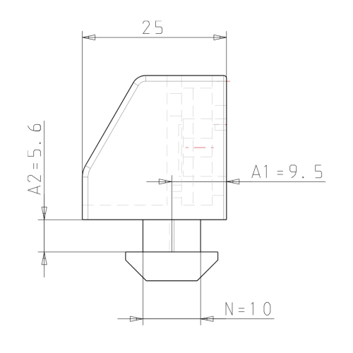 Uniblock 25 System B Nut 10 M4 9,5 mm