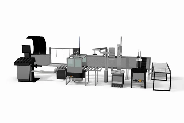 AHCON Combi Power Wall 2600 als Teil einer vollständigen Räderbearbeitungslinie