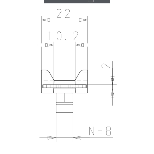 Kreuzkabelbinderblock mit Klett System I Nut 8