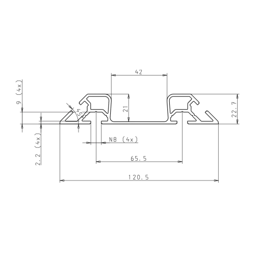 FIFO-Monorail-Schiene 40 2400 mm (4er Set)
