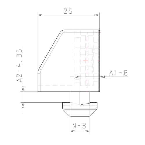 Uniblock 25 CS System I Nut 8 8 mm