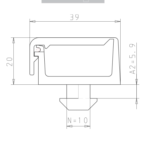 Clip-Kabelbinder 1 Kammer mit Hammer System B Nut 10
