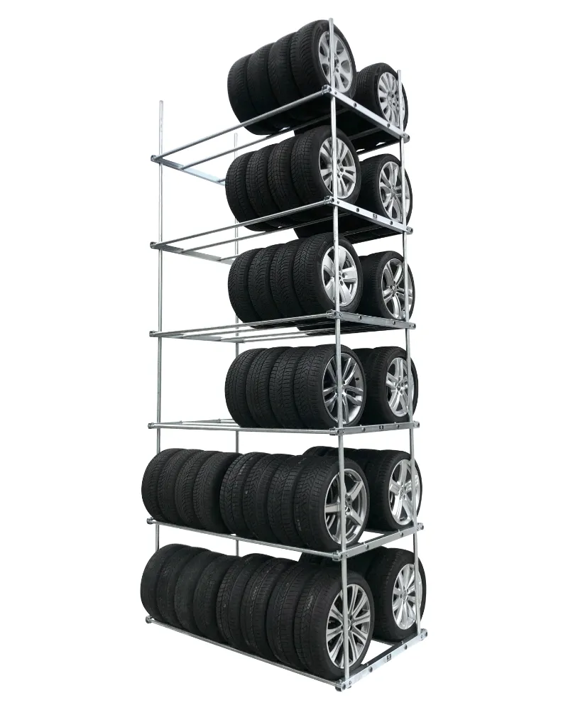 Reifenregal Doppel 80 – 6 Ebenen Grundregal