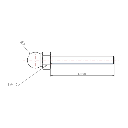 Gewindestange M5x40 Kugel 10