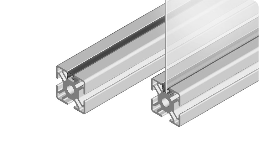 Abdeck- und Einfassprofil System I Nut 6 ≈ RAL 7042 verkehrsgrau