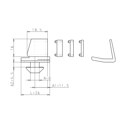 Klemmblock 14SL System I Nut 8 11,5 mm