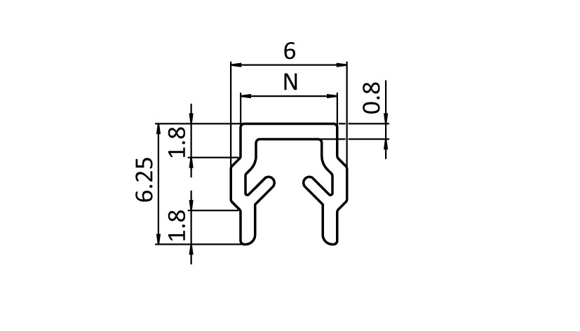 Abdeck- und Einfassprofil System I Nut 5 ESD schwarz