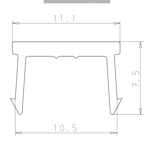 Abdeckprofil System B Nut 10 ≈ RAL 5014 taubenblau