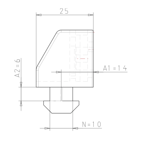 Uniblock 25 System B Nut 10 M4 14 mm