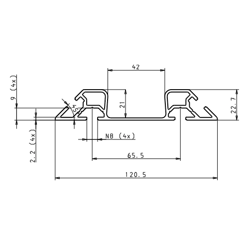 FIFO-Monorail-Schiene 40 1200 mm (4er Set)