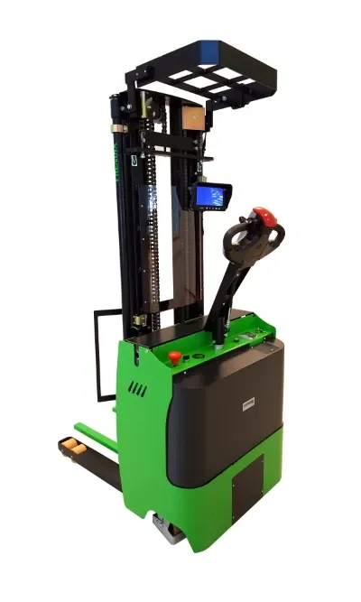 Baureihenabbildung eines Frendix Radsatzstaplers mit Hubmast und Gabelaufnahme